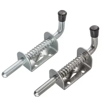 

1PC Spring Latch Loaded Metal Security Barrel Bolt Latch 128mm*32mm Silver Tone Spring Latches Door Cabinet Hinges Hardware