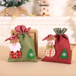 1 шт. Санта Снеговик олень Рождественский подарок сумки, сумки для хранения яблоко в карамели пакет Рождество Новогодний Декор праздничное