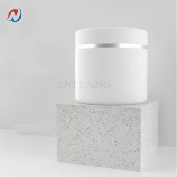 

102pcs/lot 50g 50ml White Plastic double wall frosted White cream jar plastic PP cosmetic jar with screw cap for cream face