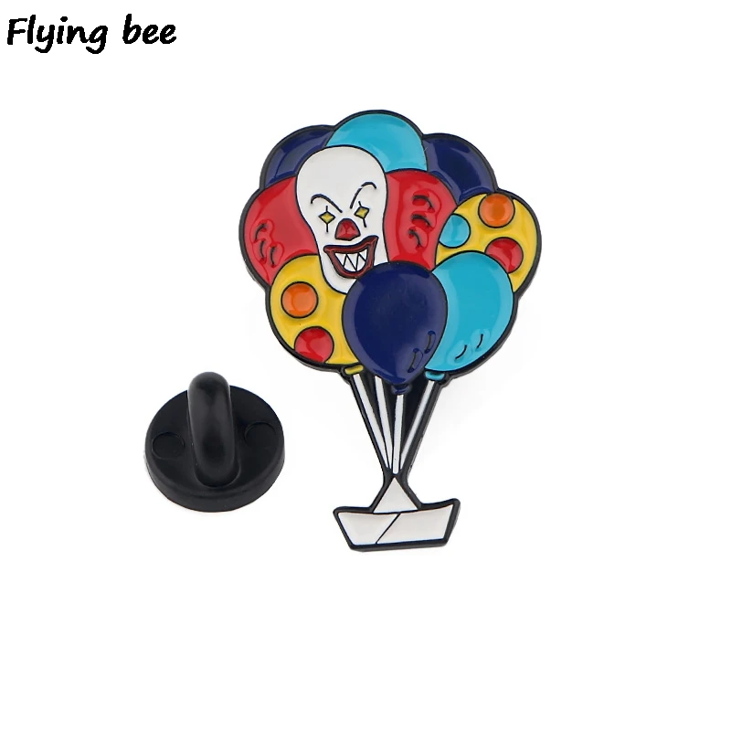 20 шт./партия Flyingbee Stephen King's It с остроумной художественной обработкой металла брошь Мультяшные значки ужасов рубашка эмалированные значки значок для одежды X0510