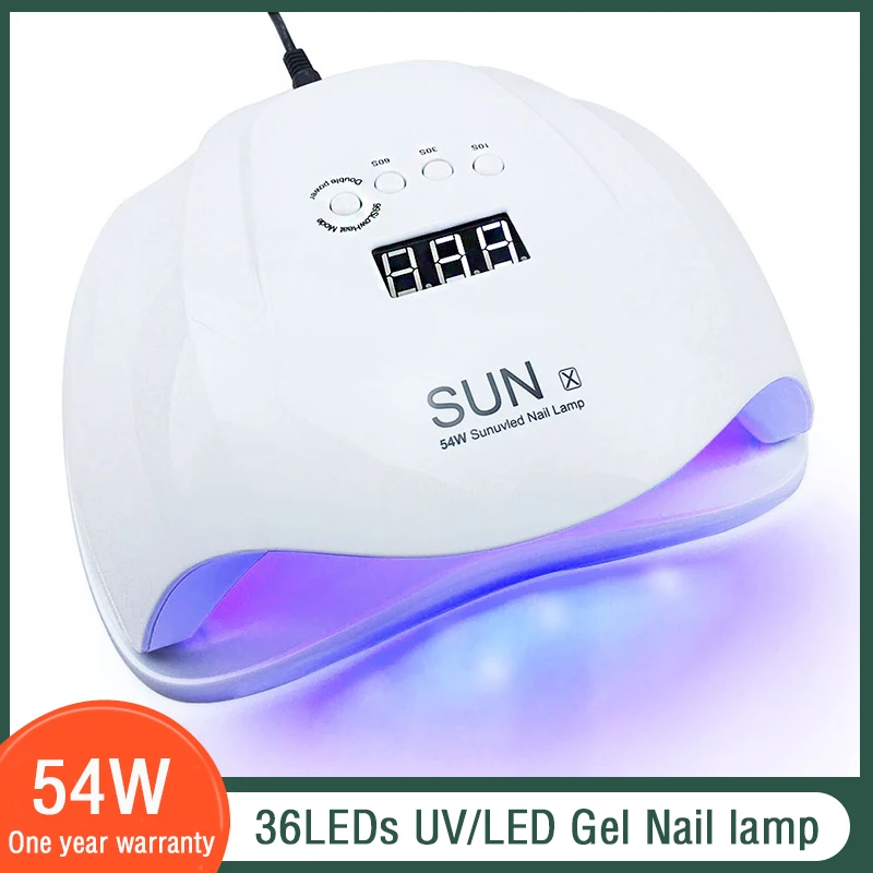 High-power Sun X 54w Uv Lamp Nail Dryer 36 Led Lamps For Drying Nail Gel  Varnish Ice Lamp With Infrared Sensor Nail Salon Tools - Nail Dryers -  AliExpress