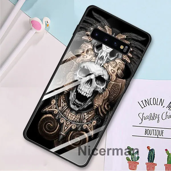 06 Мрачный смерть с косой смерти молитва закаленное Стекло Чехлы для samsung Galaxy S10 S8 S9 плюс S10e Note 9 10 плюс A50 A30 чехол Coque - Цвет: 06