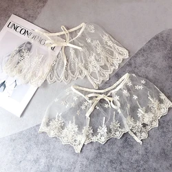 Sitonjwly 2022 Lace Fake Collars for Children Gilrs Shoulder Wrap Shawl False Collar Neckwear Dress Detachable Collar Cape