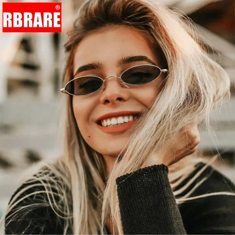 Женские и мужские овальные очки RBRARE Овальные Солнцезащитные из сплава с