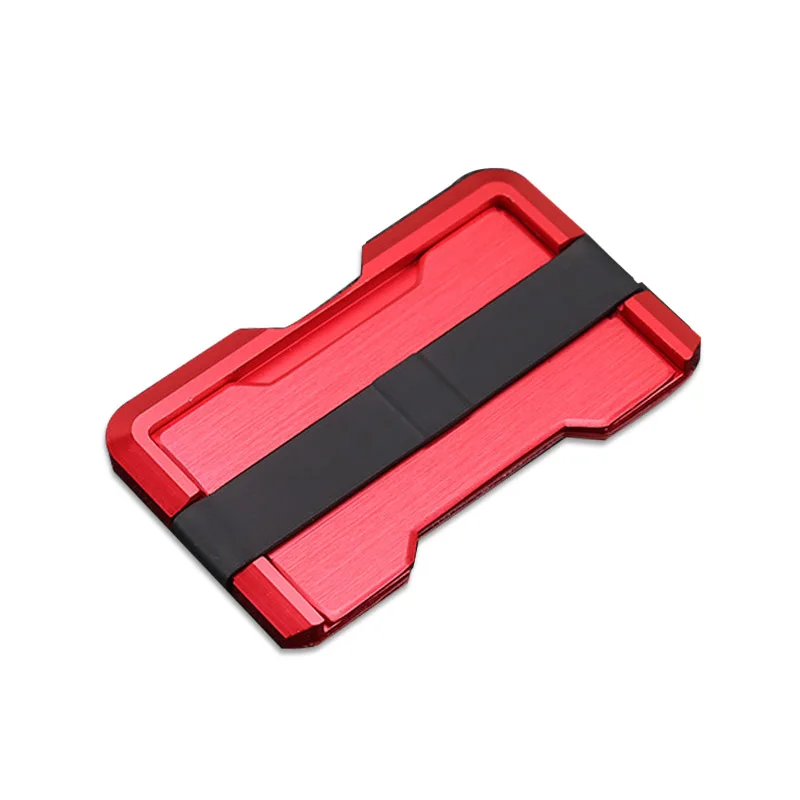 DIENQI минималистичный металлический кошелек с защитой от RFID, для карт тонкий чехол для кредитных карт для мужчин и женщин мужской женский держатель для карт - Цвет: Red