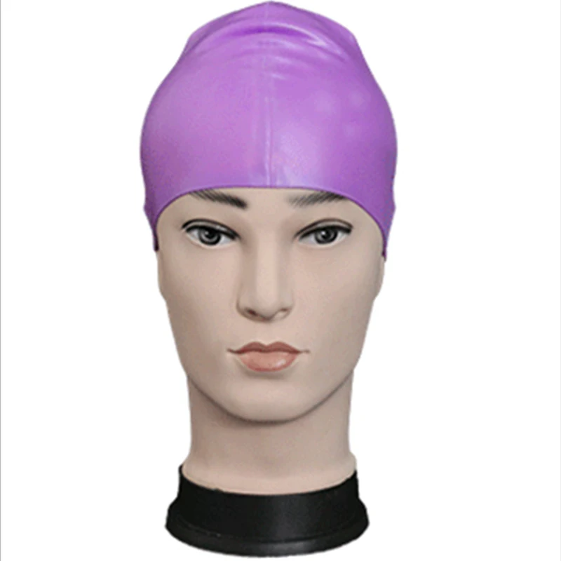 Purple Эластичная шляпа для взрослых унисекс силиконовые износостойкость открытый Плавание аксессуары Плавание ming Кепки модные гибкие спортивные опора - Цвет: Purple