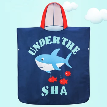 

Cartoon Children's Bath Towel Boys Absorbent And Quick-drying Swimming Bubble Hot Spring Bathrobe Girls Hooded Beach Towel
