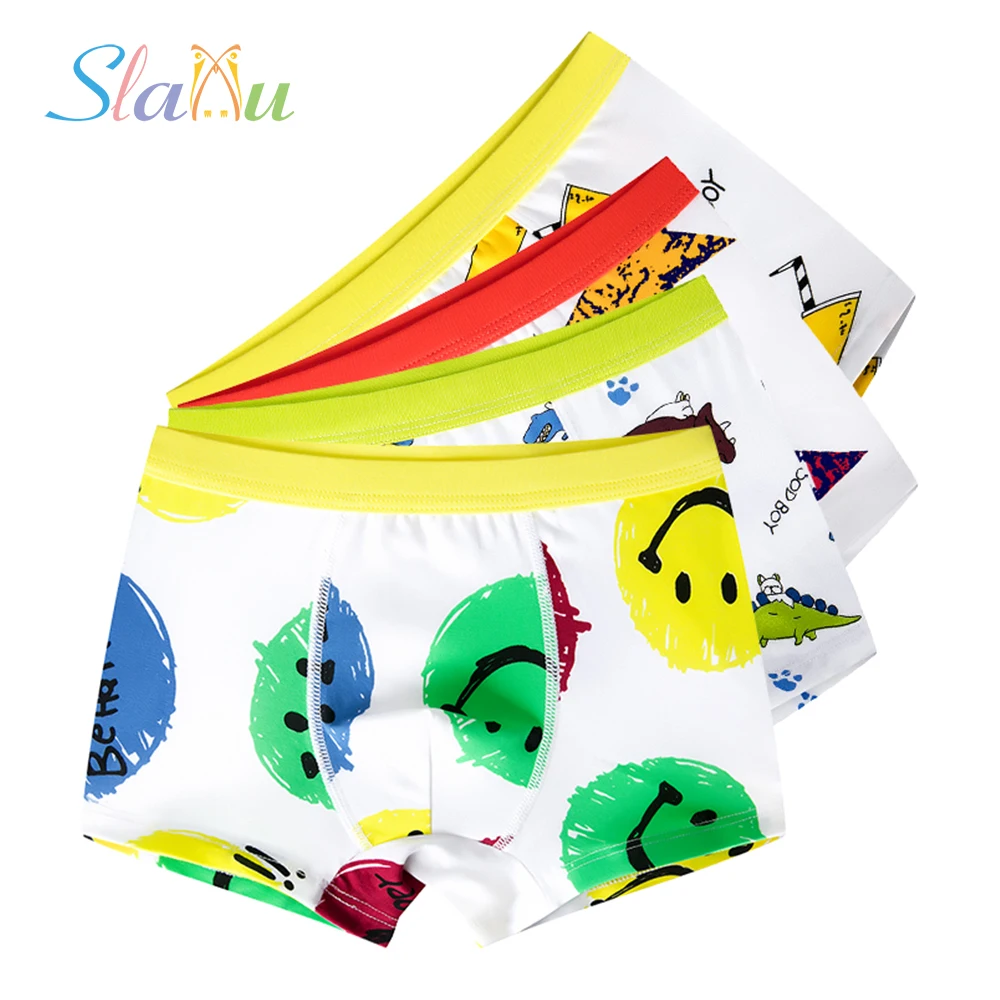 4 Pcs Soft Boys Shorts Panties Organic Cotton Kids Underwear Baby Boy