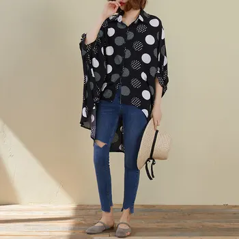 

Women's Clothing Chiffon Irregular Dot Wild Women Shirt Summer New 2020 Fashion Ladies Blouses and Tops Bat Sleeve Women Clothes