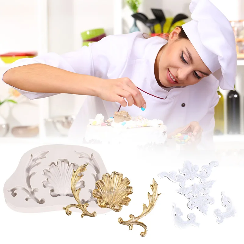3D старинные Scoll силиконовые формы для торта домашний декор паста барокко Sugarcraft выпечки