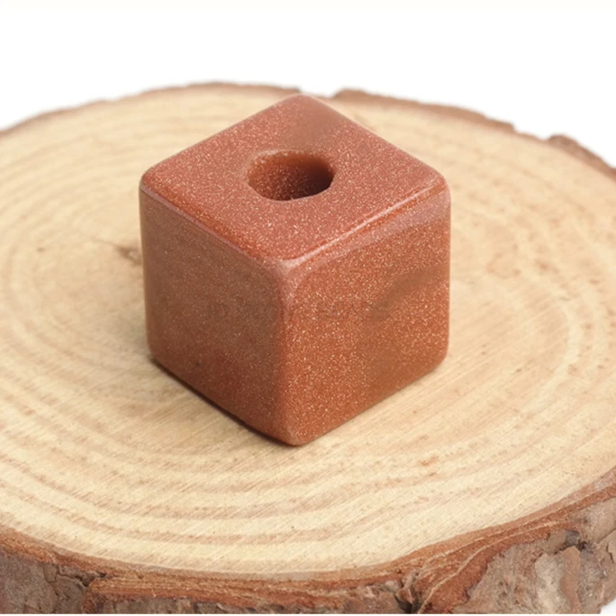 GOLD SAND STONE 1 шт. натуральный камень большие бусины с отверстиями квадратной формы 16 мм разделительные бусины для DIY аксессуары для ювелирных изделий - Цвет: GOLD SAND STONE