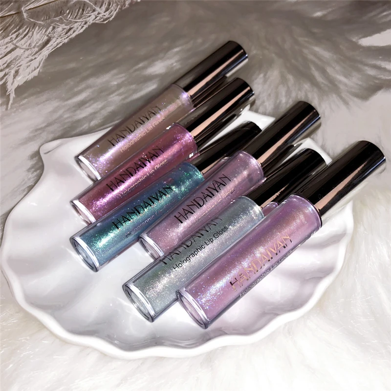 Glitter Liquid Lipstick Lip Plumper Gloss Crystal Glow Laser Holographic Lipsticks Mermaid Pigment Shiny Lipgloss Tube Makeup