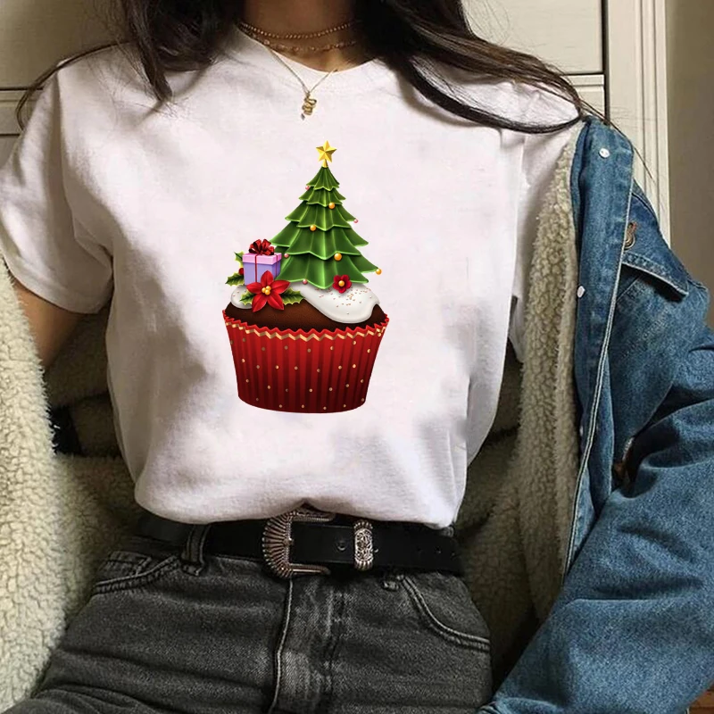 Женская модная Новогодняя одежда с принтом Merry Christmas женская футболка Kawaii футболка Camisas панк женские футболки - Цвет: bvr20201