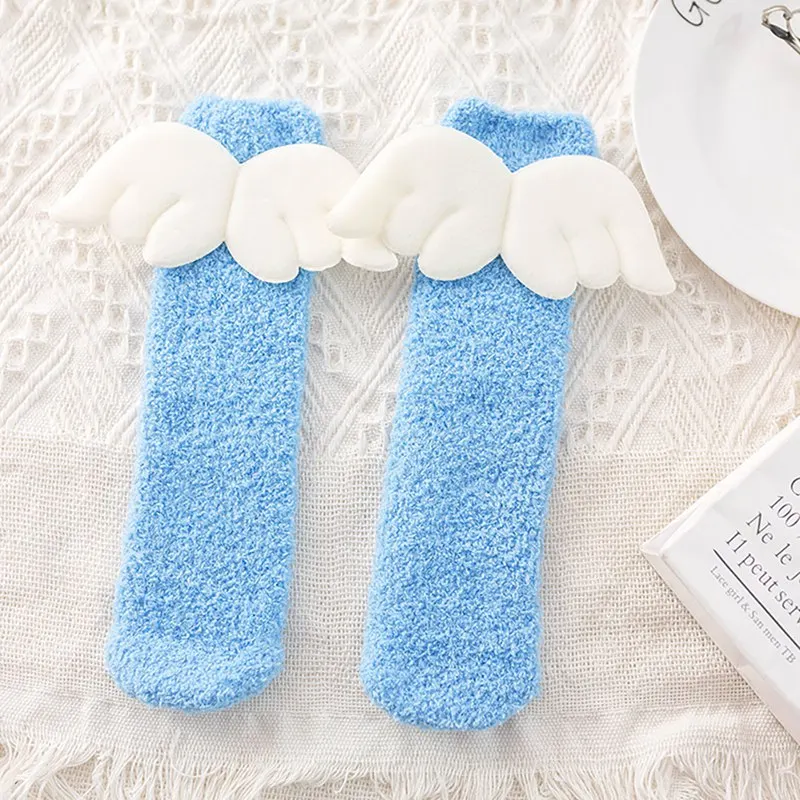 

Baby Boy Girl Cute Angel Socks Wing Design Cotton Long Socks Party Infant Children Soft Crib Leg Warmer New 5 Pair/Set