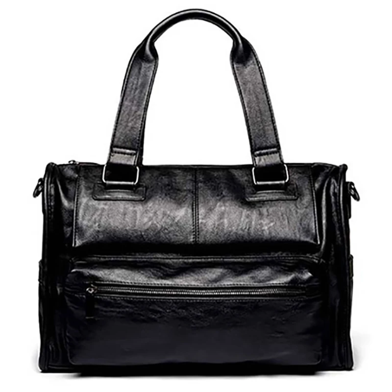 

Men's shoulder bag soft PU material British fashion casual style high quality design multi-function large capacity