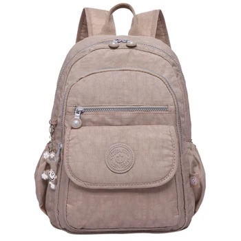 

Men Women Laptop Solid Zipper Large Capacity Schoolbag Casual College Fashion Travel Daypack Lightweight Shoulder Backpack Nylon