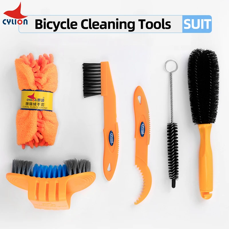 CYLION Bike Chain Cleaner Wheel Kit Brush Set For MTB Road MTB Bike