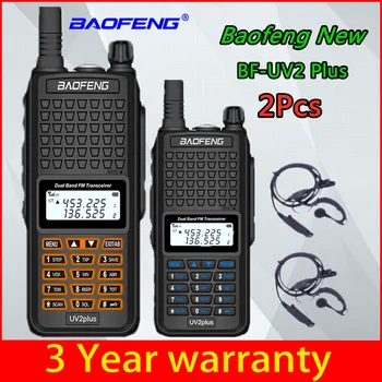 

2pcs Baofeng UV2-Plus Cb Ham New Walkie-talkie Radio HF Transceiver UHF VHF Radio IP68 Waterproof 2pcs Long Distance 25km UV-5R