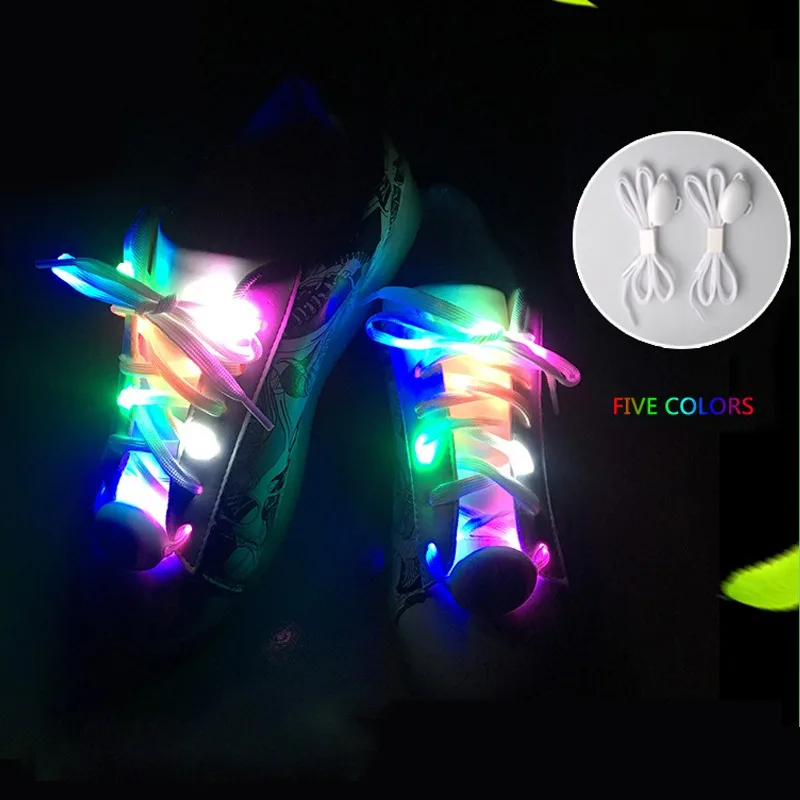 Вечерние катание Очаровательная светодиодный вспышка светильник светящиеся шнурки Светящиеся в темноте спортивные ботинки шнурки для обуви