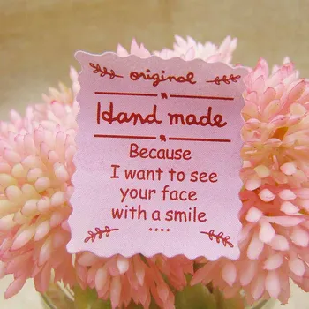 

240pcs new PINK Label HandMade self-adhesive Sticker For DIY Handmade Products/Gift/Cake /Candy paper tags sticker size 28*23mm