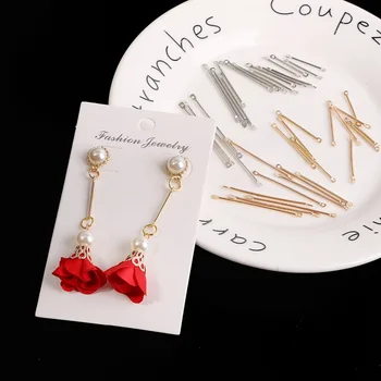 

DIY Hand-made Homemade Earrings Ear Stud Bracelet Accessories Material Connection Iron Diplopore Hanging Rod 50 Root/Bag