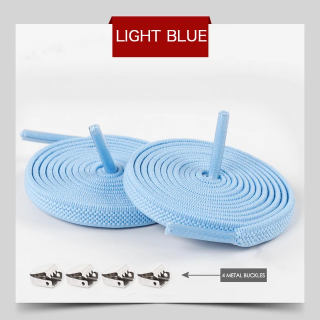 Elastic Shoelaces No Tie Shoe laces Outdoor Leisure Sneakers Quick Safety Flat Shoe lace Kids And Adult Unisex Lazy laces 1 Pair Light Blue