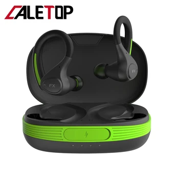 

CALETOP Bluetooth 5.0 TWS Headphones HIFI Sporting Earphones IPX7 Waterproof Sports Headsets with Ear Hook 2600mAh Charging Case