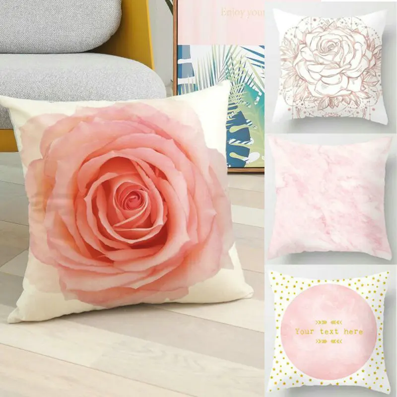 Nordic Pink Throw Pillow Cases 18''x18&quot Polyester Home Sofa Car Chair Cushion Cover Covers 45*45cm cushion cover | Дом и сад