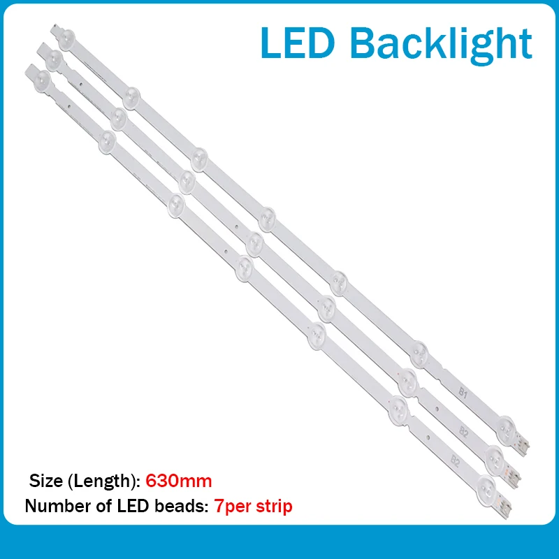 

3pcs/set 630mm LED Backlight Lamps Strips 7leds for LG B1 B2-Type V13 6916L-1437A 6916L-1438A 32 inch TV 100% brand New