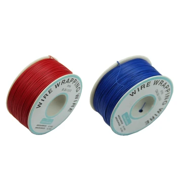 

2Pcs 0.25Mm Wire-Wrapping Wire 30Awg Cable 305M New - Red & Blue