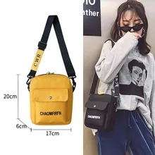 Cute Canvas Shoulder Bag for Girls Ladies Small Cross Body Bag Phone Pouch Classic Simple Canvas Bag(China)