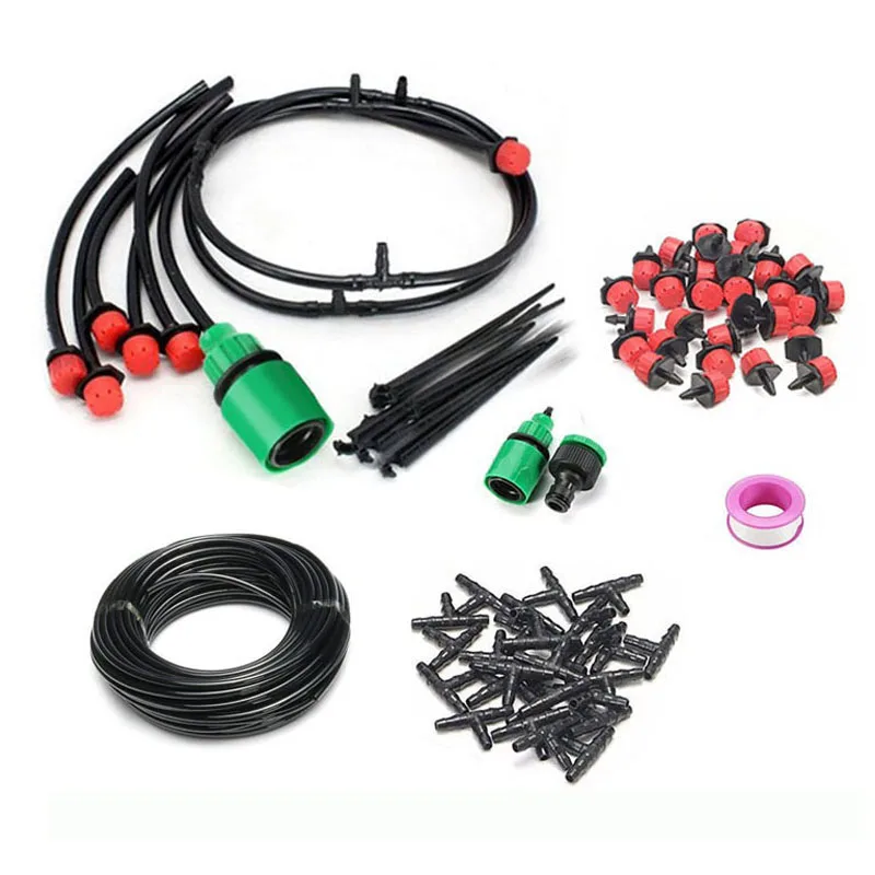 

1 Sets Mini Automatic Watering Kit 4/7mm Hose Irrigation Dripper Hose Bracket 1/4 ''Tee Quick Connector Garden Irrigation