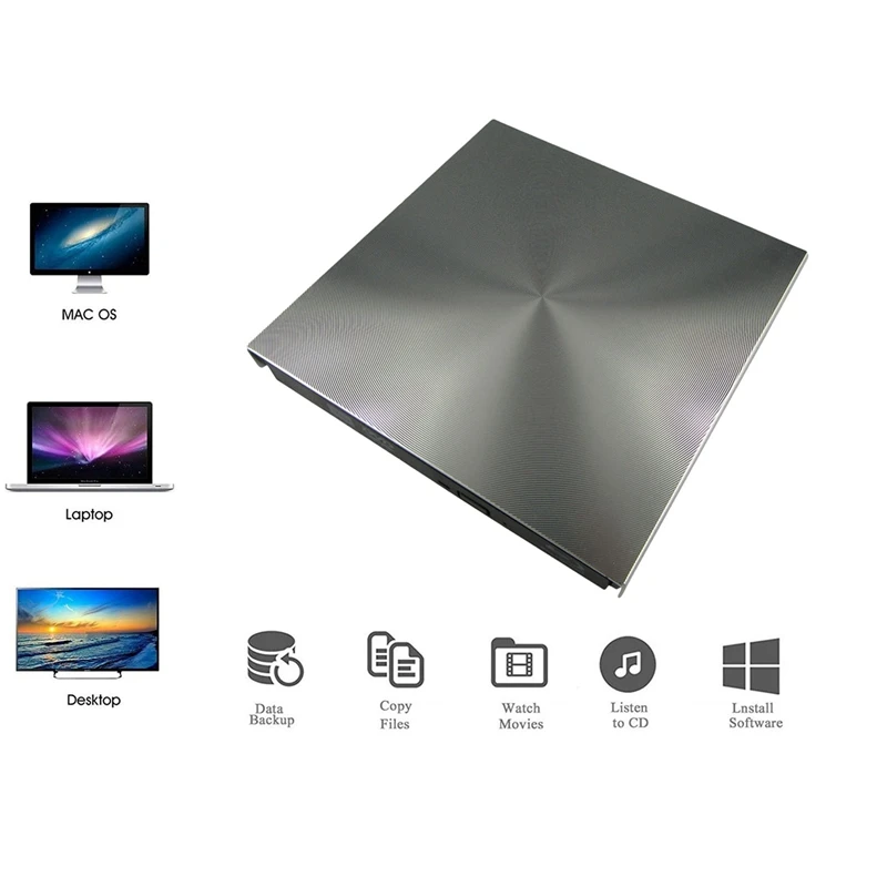 Внешний 3D Blu Ray DVD привод USB 3 0 BD CD проигрыватель записывающее устройство для Mac OS