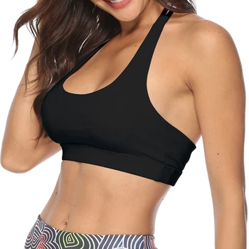 

Women Sports Push Up Bra Top Solid Color Beauty Back Brassiere Fitness Tank Top Female Athletic Leisure Vest Bras for women