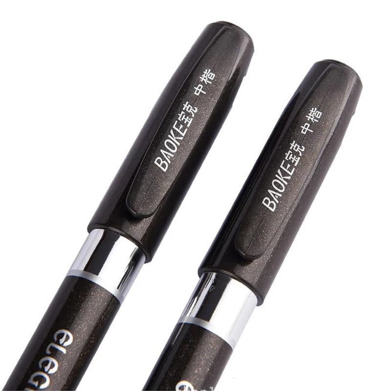 3 Pcs/Lot Baoke Calligraphy Pen Set Pigment Black Ink Small Medium Large Fiber Tip Caligraphy Set Smooth Writing School Supplies