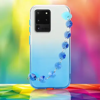 

50pcs/lot Gradient TPU Phone Case For Samsung Galaxy A81 M60S S10 Lite S10E S20 Ultra Note 10 Plus Back Cover & Crystal bracelet