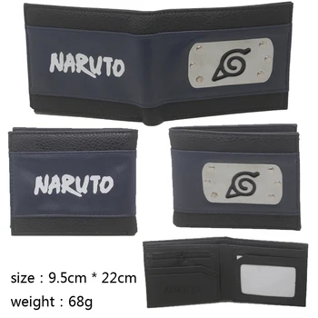 

New arrives Naruto wallet braned new design metal logo purse leather card holder wallet bi-fold wallets for men women