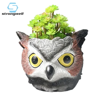 

Strongwell Office Desktop Decoration Ornaments Resin Flower Pot Creative Animal Head Cartoon Figure Succulent Flowerpots Artware