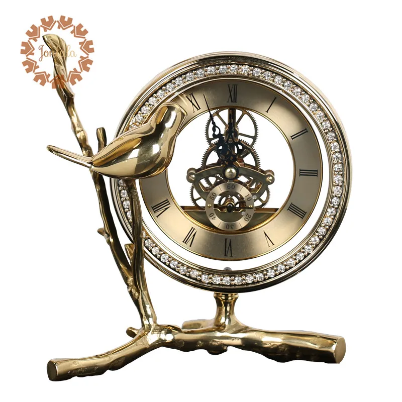 Креативные медные часы с птицей гостиной ТВ кабинет украшение стола креативные