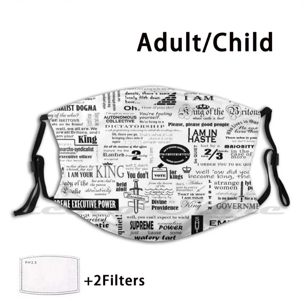 

Monty Python Constitutional Peasants Mask Adult Child Washable Pm2.5 Filter Logo Creativity Monty Python Monty Python And The