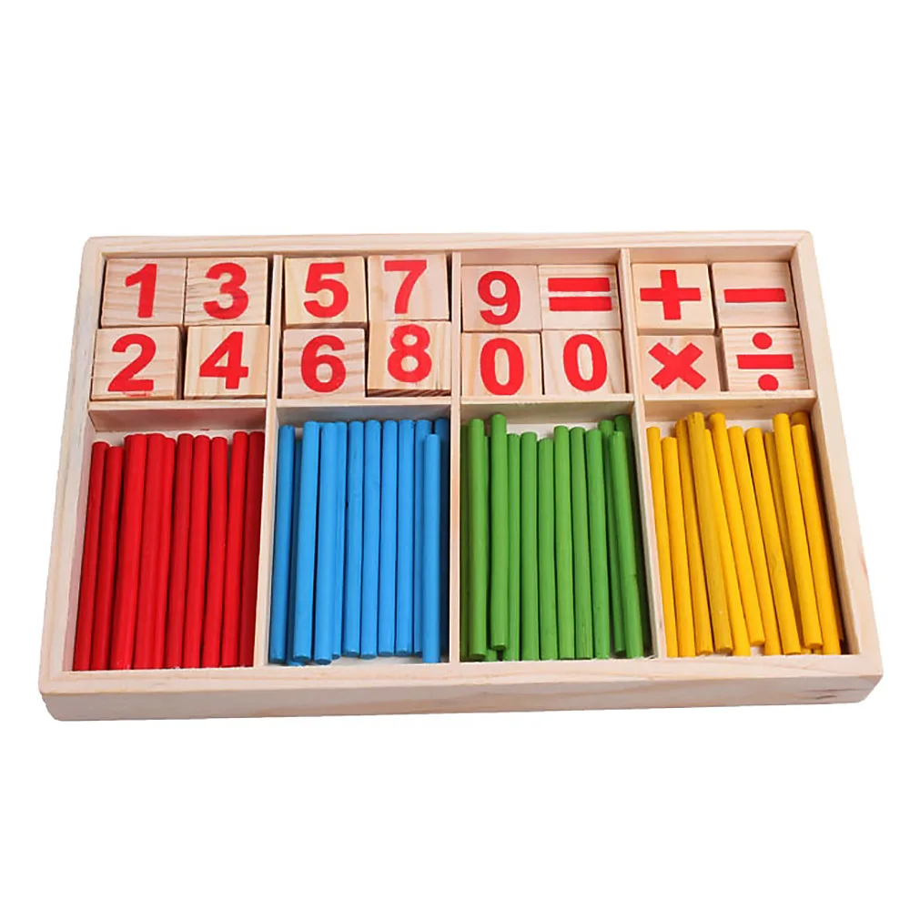 Multicolor Палочки для развития интеллекта набор игрушек подсчет детские игрушки для малышей раннего обучения деревянный чудесный - Color: Multicolor