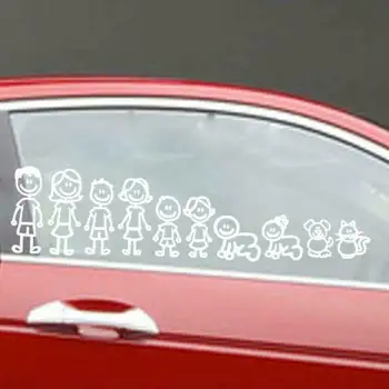 

SUV Car Stickers Window Sticker My family member figure style Car Automobile