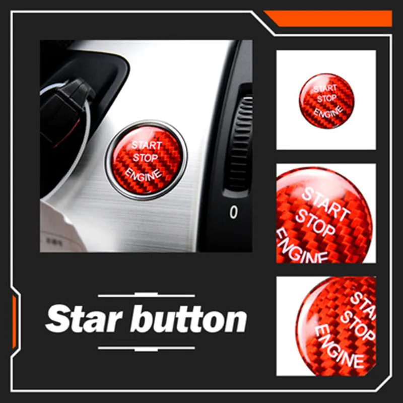 

Car Interior One Button Start Sticker Car Styling Carbon Fiber Button General for BMW All F/G Chassis Cars F10 F11 E36 E46 X3 X5