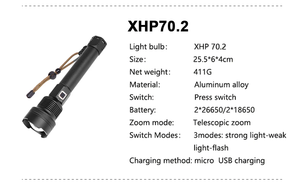 Супер яркий XLamp XHP90 самый мощный Usb масштабируемый светодиодный флэш-светильник XHP70/50 Охотничий Тактический флэш-светильник фонарь 26650 18650