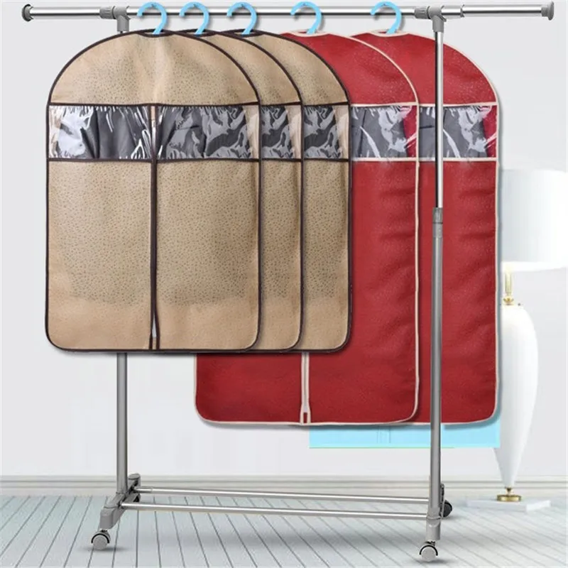 

Vogvigo Embossed Non-woven Fabric Dust Cover Hanging Bag with Zipper for Clothes Garment Coat Dress Moth-proof Protector