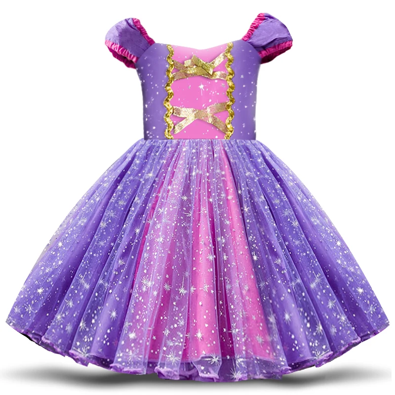 Платье для маленьких девочек; платье принцессы Софии; фиолетовое платье Софии Рапунцель для девочек; рождественское платье для малышей; Хэллоуин Одежда для косплея