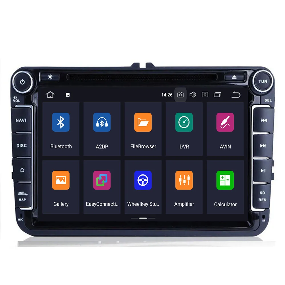 Clearance Two Din Car Multimedia Player Android 9.0 4+32G Auto Radio For Skoda/Seat / Passat b7/POLO/GOLF 5 6 DVD GPS 8 Cores 1