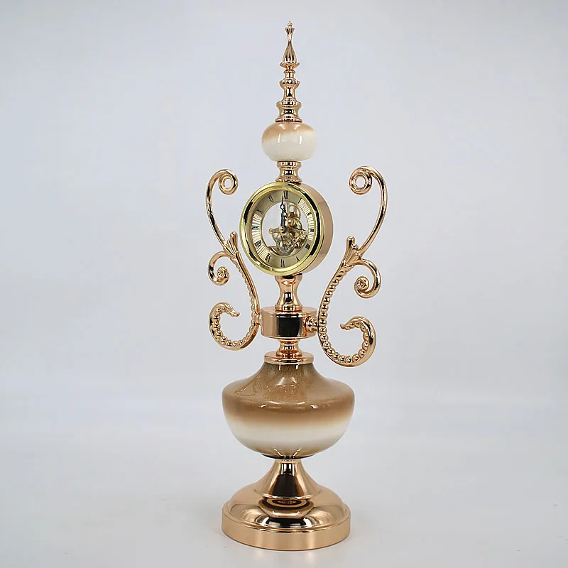 Винтажные часы RetroHandmade янтарные Керамические настольные металлические часы украшение дома