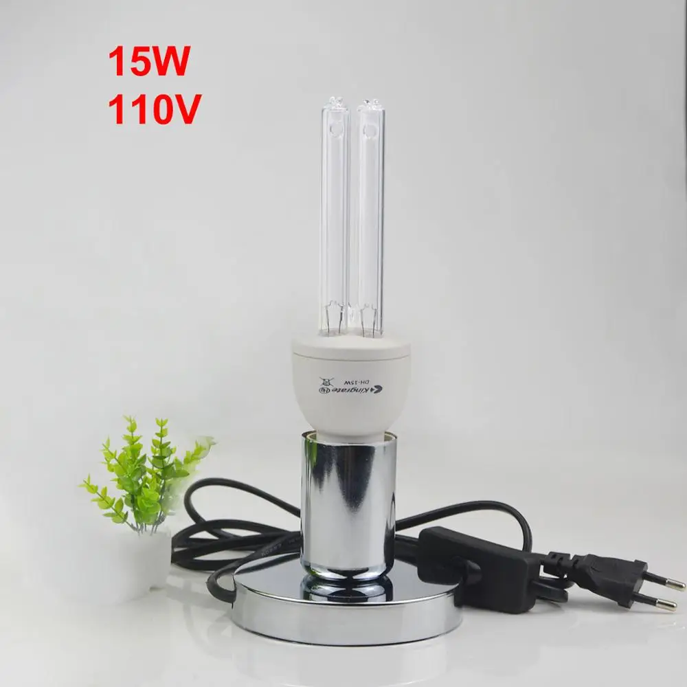 15W with US Plug Генератор кварцевый UVC Светодиодный лампочки E27 110 В 220 В кухонный шкаф бактерицидная стерилизация CFL озоновая лампа Kill Mites дезодорирующий - Цвет: 15W with US Plug