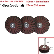 Roue de meulage en fil d'émeri monté sur tige, brosse de polissage radiale Abrasive pour bois, finition de Surface irrégulière, 80x6mm